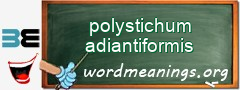 WordMeaning blackboard for polystichum adiantiformis